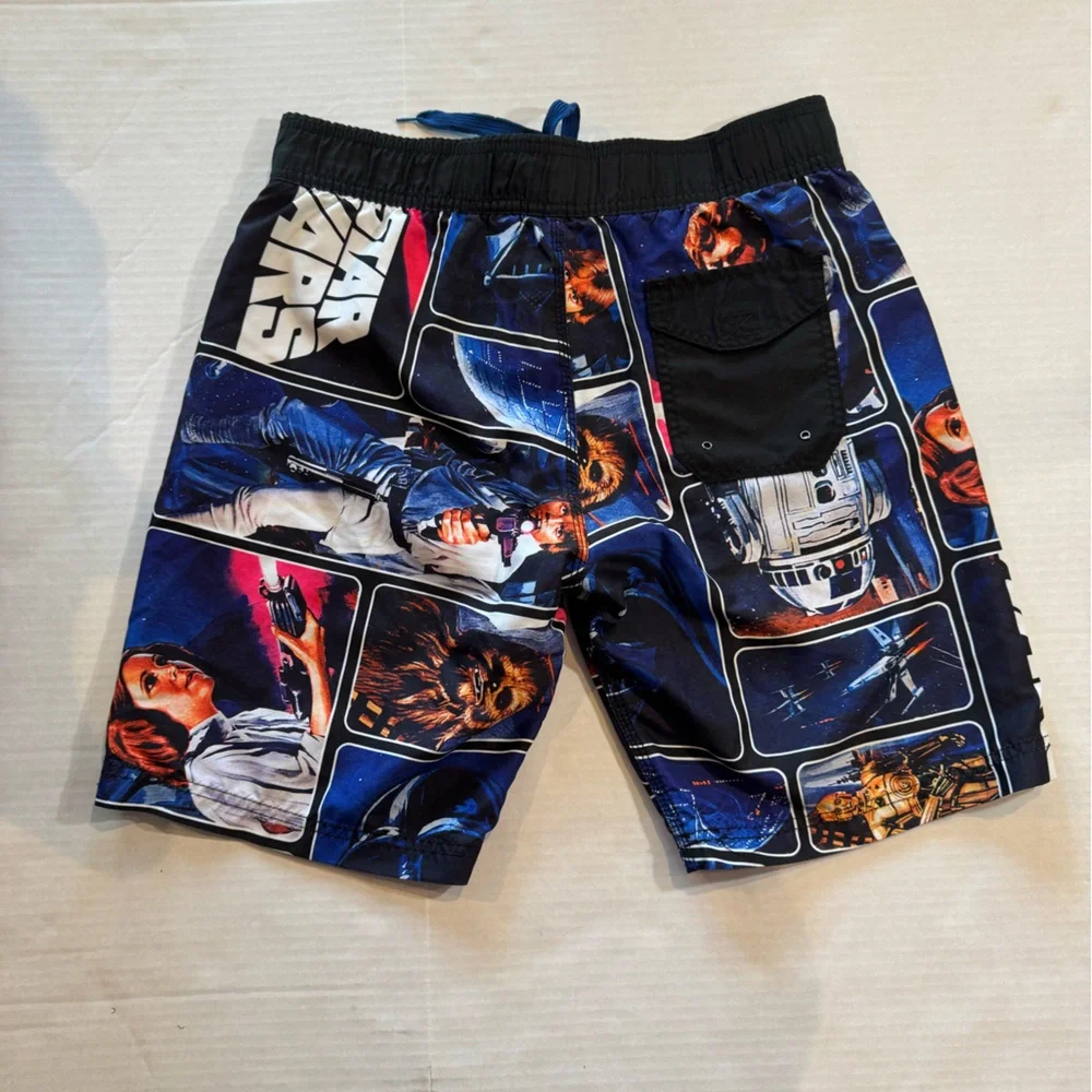Star Wars Men's Swim Shorts - Black, Blue, and White